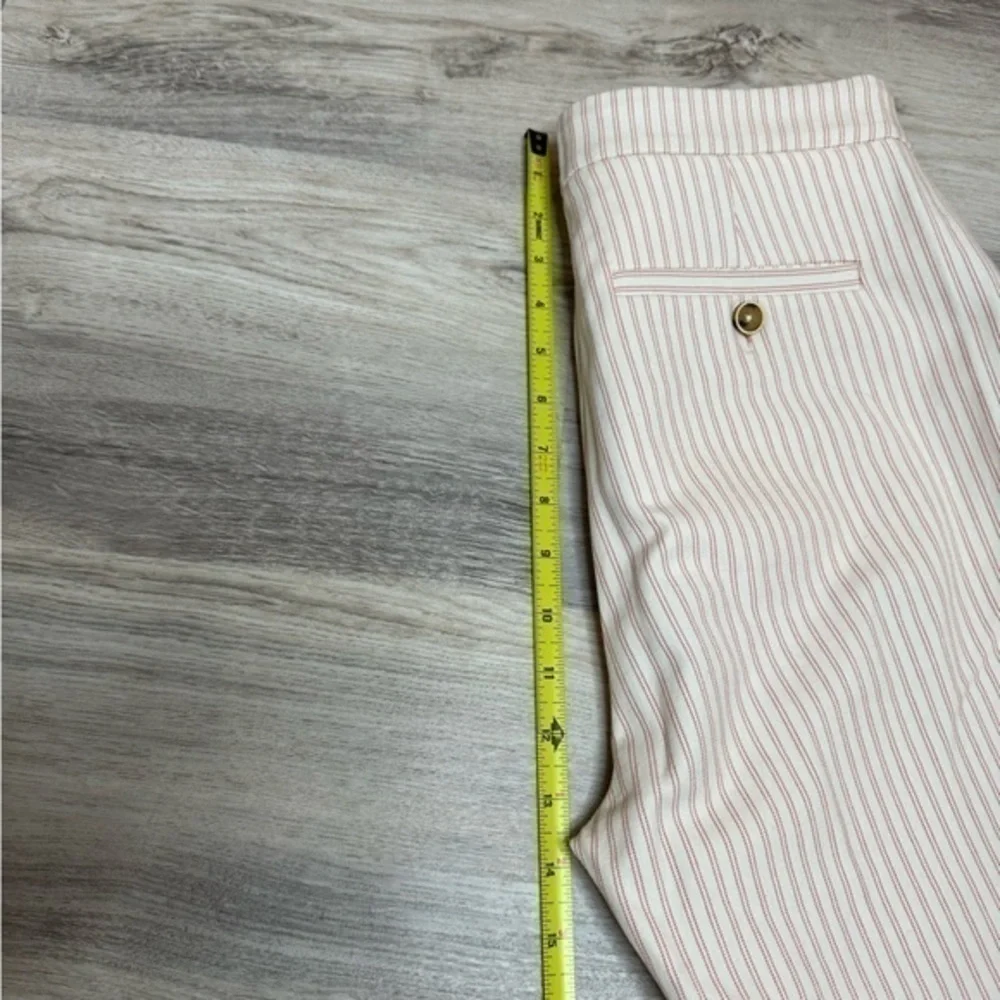Anthropologie Essential Slim Pants Size 4 Red Cream Pinstripe Ankle Women